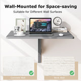 31.5 x 23.5 Inch Wall Mounted Folding Table for Small Spaces-Gray