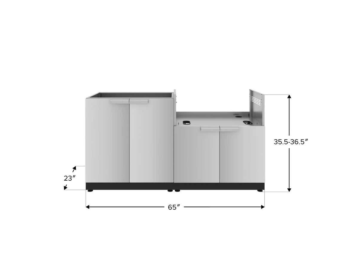 Outdoor Kitchen Stainless Steel 2 Piece Cabinet Set with Base and Grill Cabinet