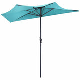 9Ft Patio Bistro Half Round Umbrella -Turquoise