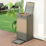 31 Gallon Large Outdoor Trash Can with Lid and Pull-out Liquid Drawer