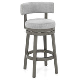 27/31 Inch Swivel Bar Stool with Upholstered Back Seat and Footrest-31 inches
