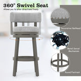 27/31 Inch Swivel Bar Stool with Upholstered Back Seat and Footrest-31 inches