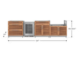 Outdoor Kitchen Stainless Steel 4 Piece Cabinet Set with 3-Drawer, Bar, Grill Cabinet and Fridge