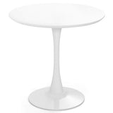32 Inch Modern Tulip Round Dining Table with MDF Top-White