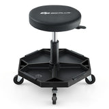 330 LBS Capacity Pneumatic Rolling Mechanic Stool with Padded Seat-Black