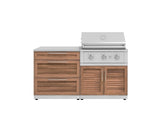 Outdoor Kitchen Stainless-Steel 4 Piece Cabinet Set with 3 Drawer, Grill Cabinet, Performance Grill, and Countertop