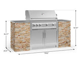 Outdoor Kitchen Signature Series 6 Piece Cabinet Set with Platinum Grill and Grill Cabinet