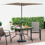 35 x 35 Inch Patio Dining Table with 1.5 Inch Umbrella Hole without Umbrella