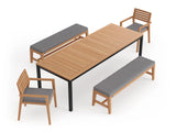 Rhodes 8 Seater Dining Set with 96 In. Table and Bench Seating