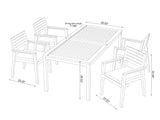 Rhodes 4 Seater Dining Set with 72 In. Table