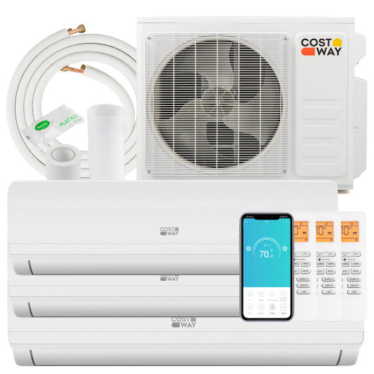 36000 BTU 3 Zone 19 SEER2 Mini Split AC with Heat Pump-12K + 12K + 24K