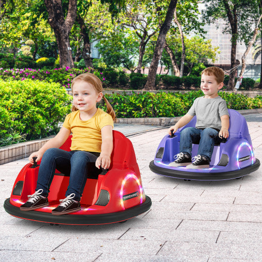 12V 360° Ride on Bumper Car for Toddlers with Remote Control-Red