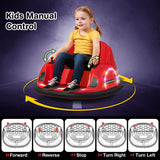 12V 360° Ride on Bumper Car for Toddlers with Remote Control-Red