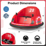 12V 360° Ride on Bumper Car for Toddlers with Remote Control-Red