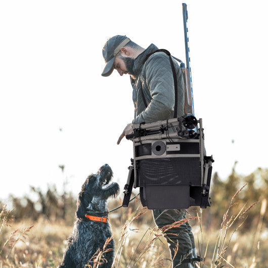 360° Swivel Portable Hunting Chair with Adjustable Legs and Armrests-Black