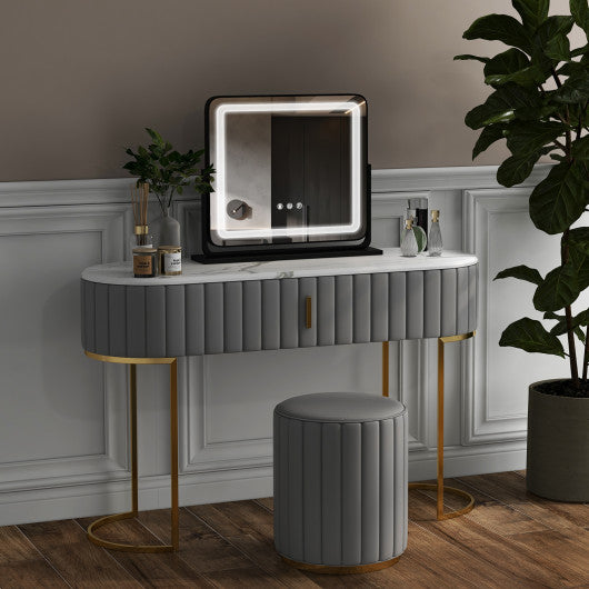 360° Rotatable Vanity Makeup Mirror with 3 Color Lighting Modes and Touch Control-Black