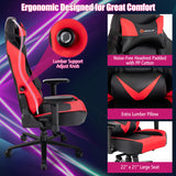 360° Swivel Computer Chair with Casters for Office Bedroom-Red
