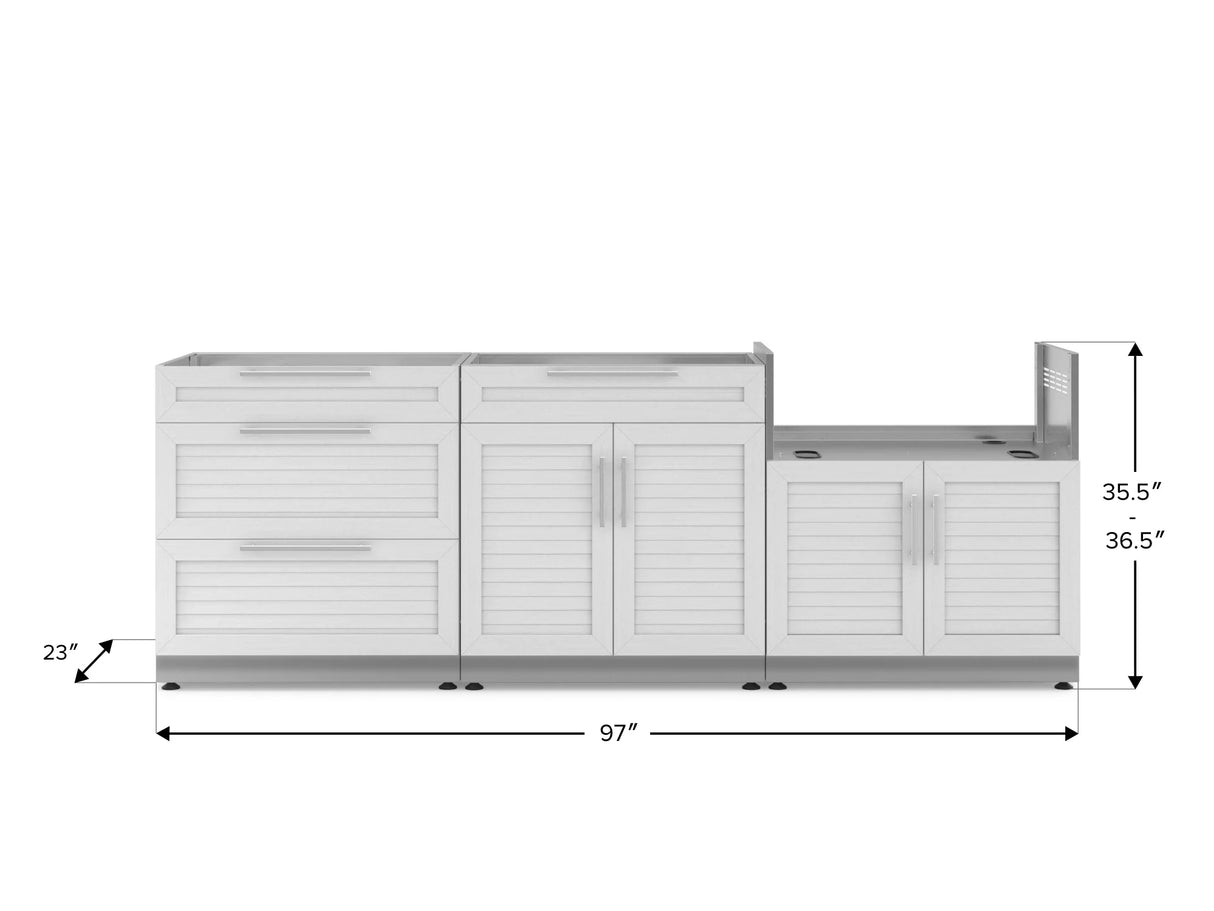 Outdoor Kitchen Stainless Steel 3 Piece Cabinet Set with 3-Drawer, Bar and Grill Cabinet