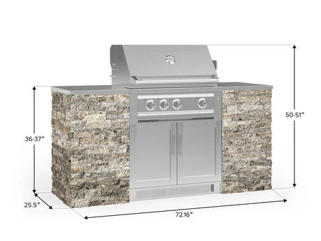 Outdoor Kitchen Signature Series 6 Piece Cabinet Set with Platinum Grill and Grill Cabinet