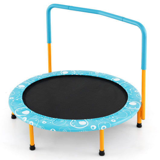 36 Inch Kids Trampoline Mini Rebounder with Full Covered Handrail-Orange