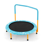 36 Inch Kids Trampoline Mini Rebounder with Full Covered Handrail-Orange