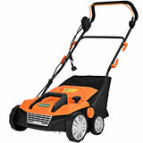 15 Inch 13 Amp Electric Scarifier with Collection Bag and Removable Blades-Orange