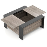36.5 Inch Coffee Table with Sliding Top and Hidden Compartment-Gray