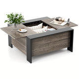 36.5 Inch Coffee Table with Sliding Top and Hidden Compartment-Gray