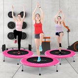 36 Inch Mini Folding Trampoline Portable Recreational Fitness Rebounder-Pink