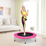 36 Inch Mini Folding Trampoline Portable Recreational Fitness Rebounder-Pink