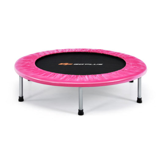 36 Inch Mini Folding Trampoline Portable Recreational Fitness Rebounder-Pink