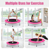 36 Inch Mini Folding Trampoline Portable Recreational Fitness Rebounder-Pink