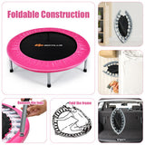 36 Inch Mini Folding Trampoline Portable Recreational Fitness Rebounder-Pink