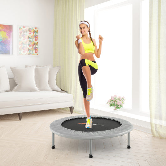 36 Inch Mini Folding Trampoline Portable Recreational Fitness Rebounder-Silver