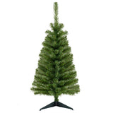 36 Inch Unlit Artificial Christmas Mini Tree with Plastic Stand-Green