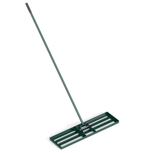 36 x 10 Inch Lawn Leveling Rake with Ergonomic Handle-Green