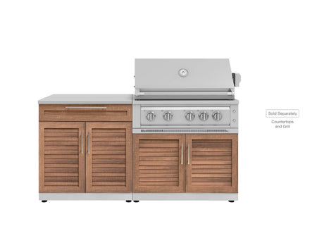 Outdoor Kitchen Stainless Steel 2 Piece Cabinet Set with Base and Grill Cabinet