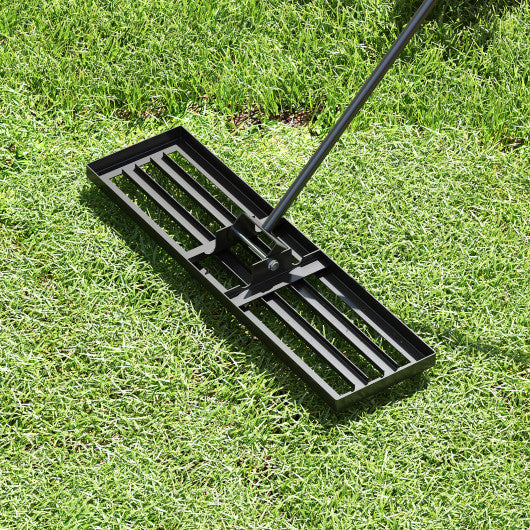 36 x 10 Inch Lawn Leveling Rake with Ergonomic Handle-Black