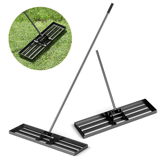 36 x 10 Inch Lawn Leveling Rake with Ergonomic Handle-Black