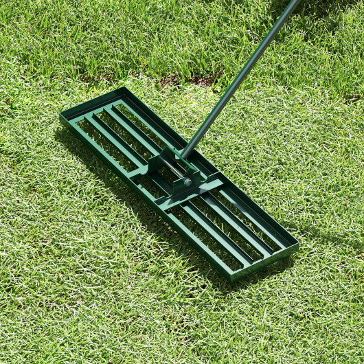 36 x 10 Inch Lawn Leveling Rake with Ergonomic Handle-Green