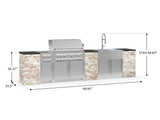 Outdoor Kitchen Signature Series 11 Piece Cabinet Set with Dual Side Burner, Sink, Platinum Grill and Grill Cabinet