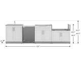 Outdoor Kitchen Stainless Steel 4 Piece Cabinet Set with Sink, Bar, Grill Cabinet and Fridge