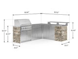 Outdoor Kitchen Signature Series 8 Piece L Shape Cabinet Set with 2 Door, Bar, Platinum Grill and Grill Cabinet