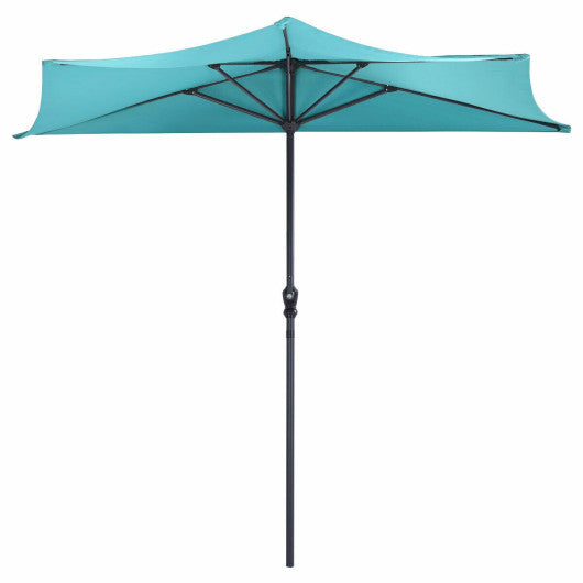 9Ft Patio Bistro Half Round Umbrella -Turquoise