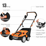 15 Inch 13 Amp Electric Scarifier with Collection Bag and Removable Blades-Orange