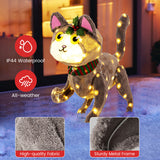 Pre-lit 88 LED Light Up 3D Cute Cat with Warm White Light and Plug