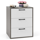 Modern Dresser Nightstand with 3 Slide-Out Drawers