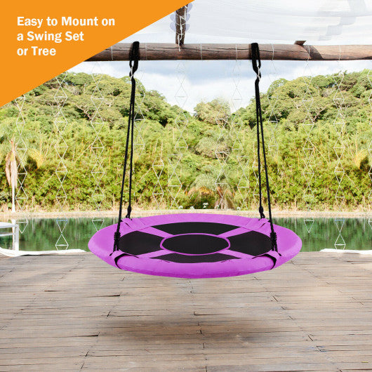 40 Inch Flying Saucer Tree Swing Indoor Outdoor Play Set-Purple