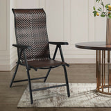 Patio Rattan Folding Chair with Armrest