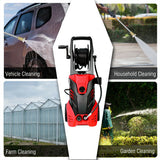 3000 PSI Electric High Pressure Washer With Patio Cleaner-Red